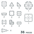 Set magnetic de construit Pastel 36 piese, Cleverclixx