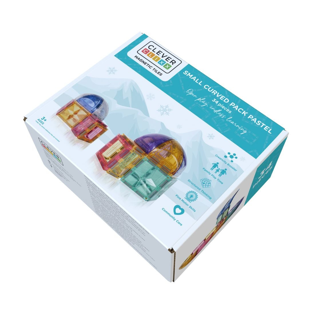 Set magnetic de constuit Dome pastel 34 piese, Cleverclixx