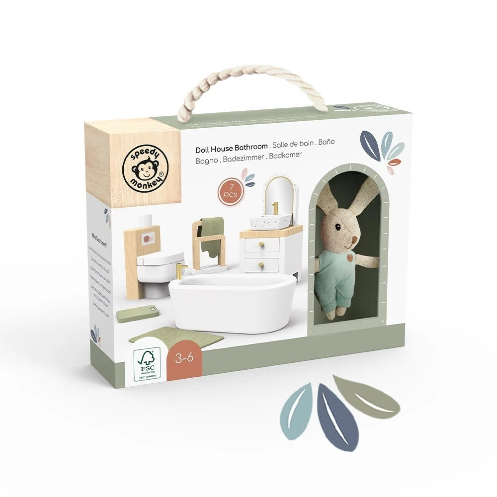 Set mobilier baie pentru casa de papusi, Speedy Monkey