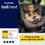 Nuna - Set Scaun auto rotativ i-Size TODL next Cedar, 40-105 cm + Baza isofix BASE next i-Size pentru TODL next, testat ADAC