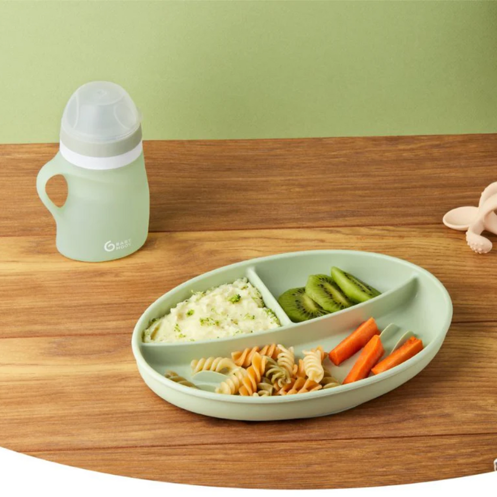 Babymoov - Sticla ergonomica din silicon verde