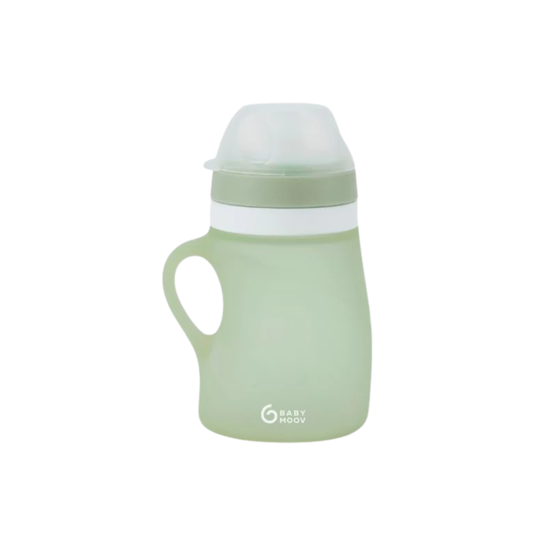 Babymoov - Sticla ergonomica din silicon verde