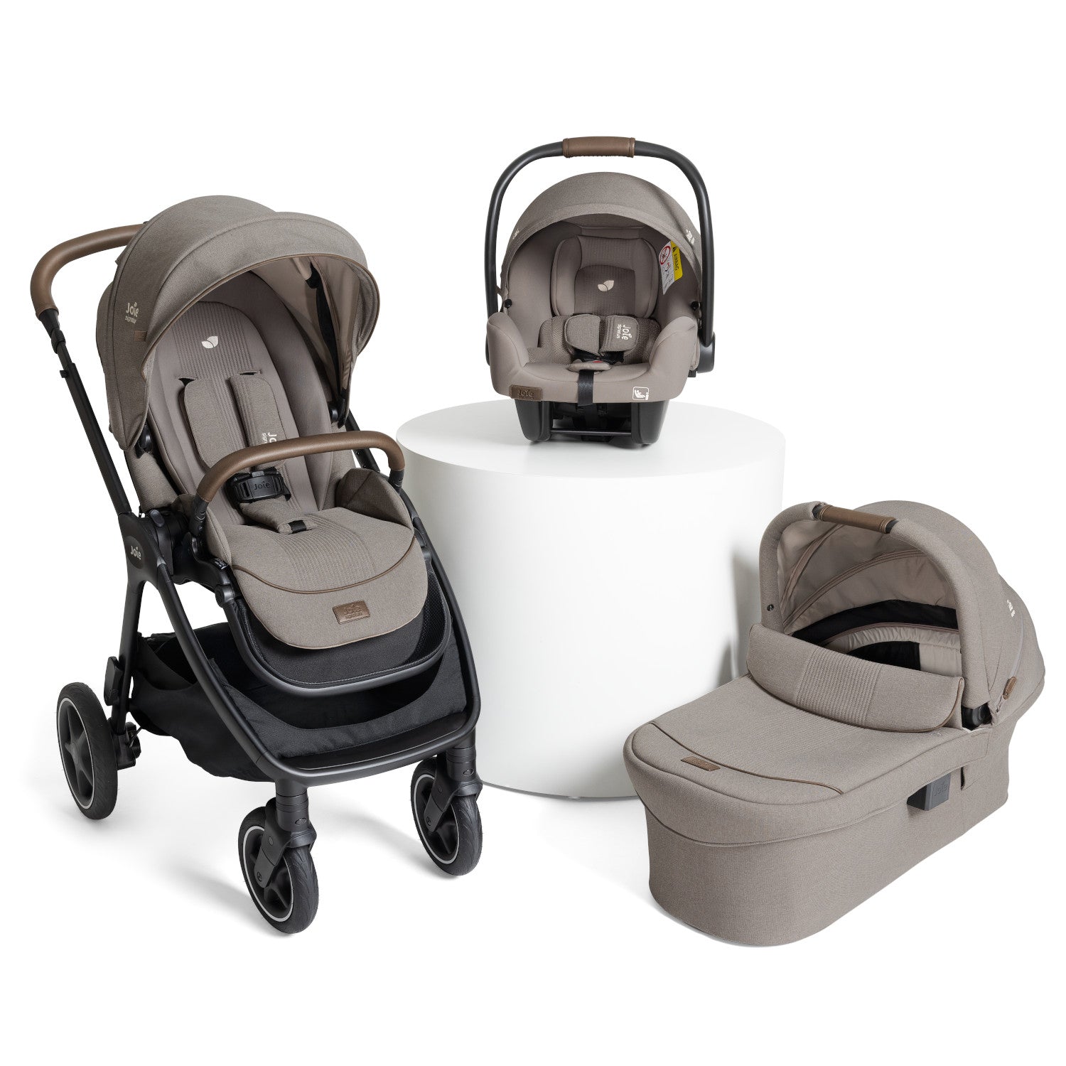 Joie - Carucior pentru copii multifunctional 3 in 1 Finiti Signature Maple (Carucior Finiti + Landou Ramble XL + scoica i-Starter)