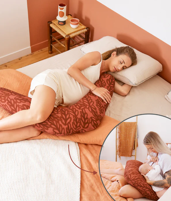 Babymoov - Perna B.Love 2 in 1 de maternitate si de alaptare, in forma de U si C, Terracota