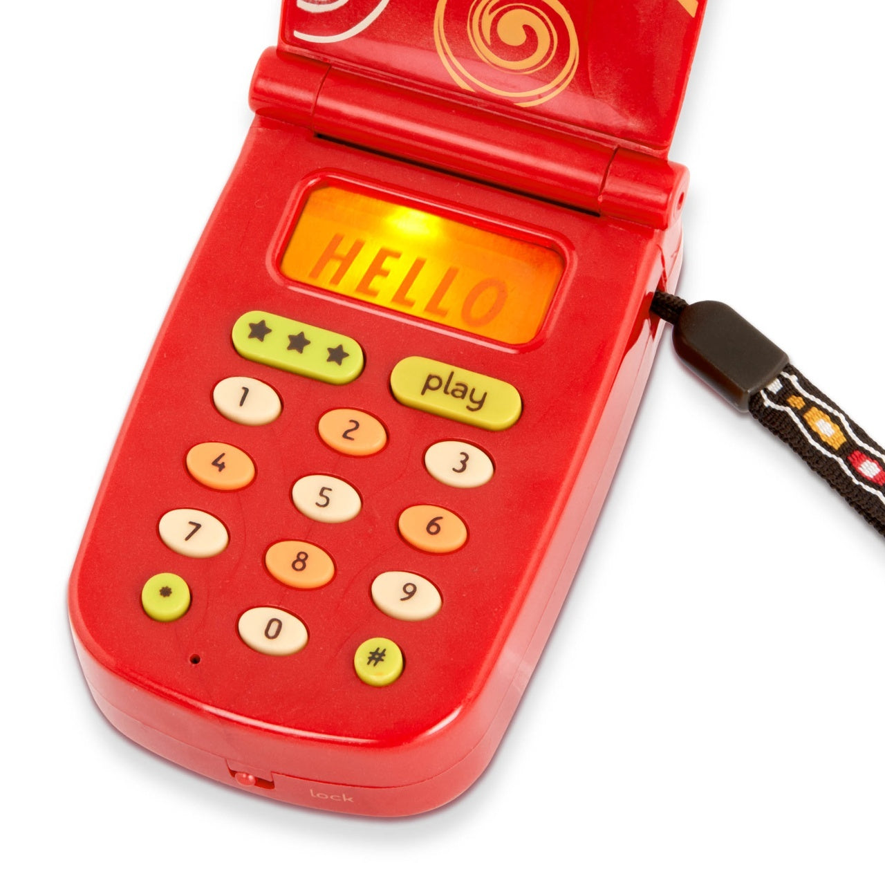 Musical flip phone, red, B.Toys