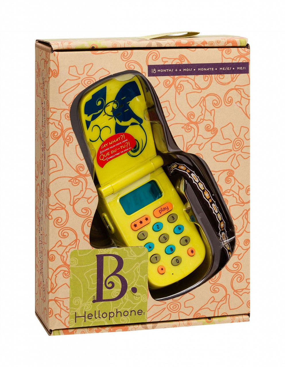 Telefon muzical cu clapeta verde B.Toys