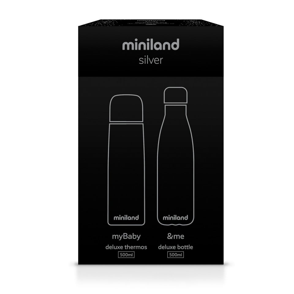 Set 2 Termosuri Lichide Miniland MyBaby@Me Silver 500 ml