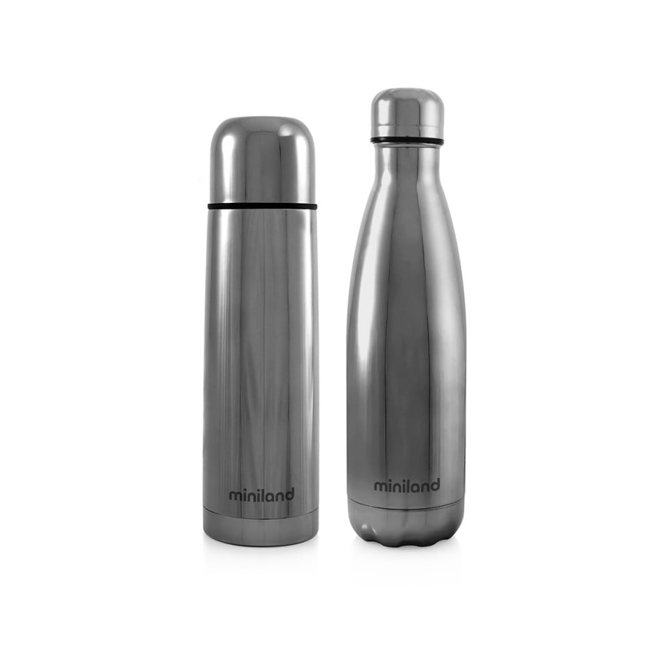 Set 2 Termosuri Lichide Miniland MyBaby@Me Silver 500 ml
