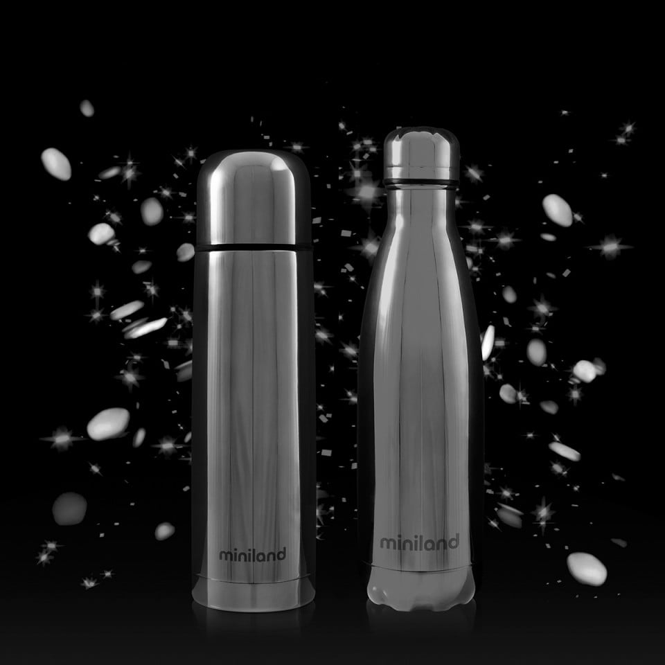 Set 2 Termosuri Lichide Miniland MyBaby@Me Silver 500 ml