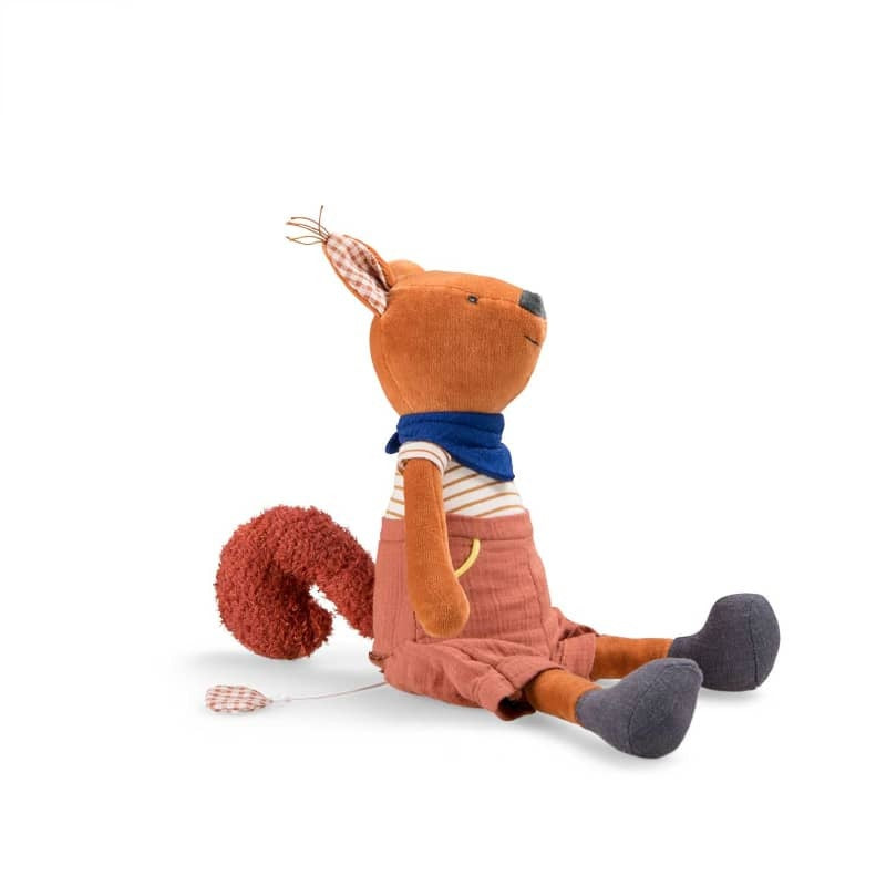 Veverita jucarie muzicala textil pentru bebe, Moulin Roty