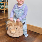 Prince Lionheart Hairies Ride-On Inflatable Toy - Fun and Safe Ride for Kids, Highland Cow Scotch