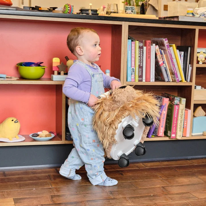 Prince Lionheart Hairies Ride-On Inflatable Toy - Fun and Safe Ride for Kids, Highland Cow Scotch