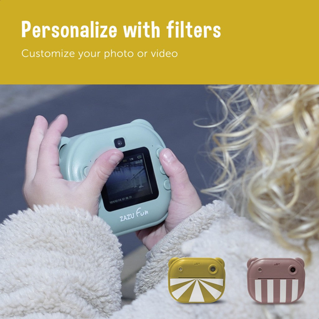 ZAZU Fun Instant Print Digital Camera for Kids, Pink